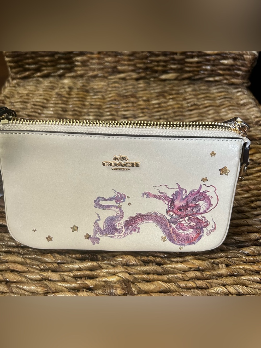 CoachYear of the Dragon Leather Crossbody with Pink & Purple Dragon Motif